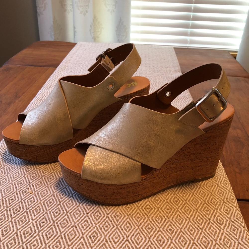 Gold Wedge shoes